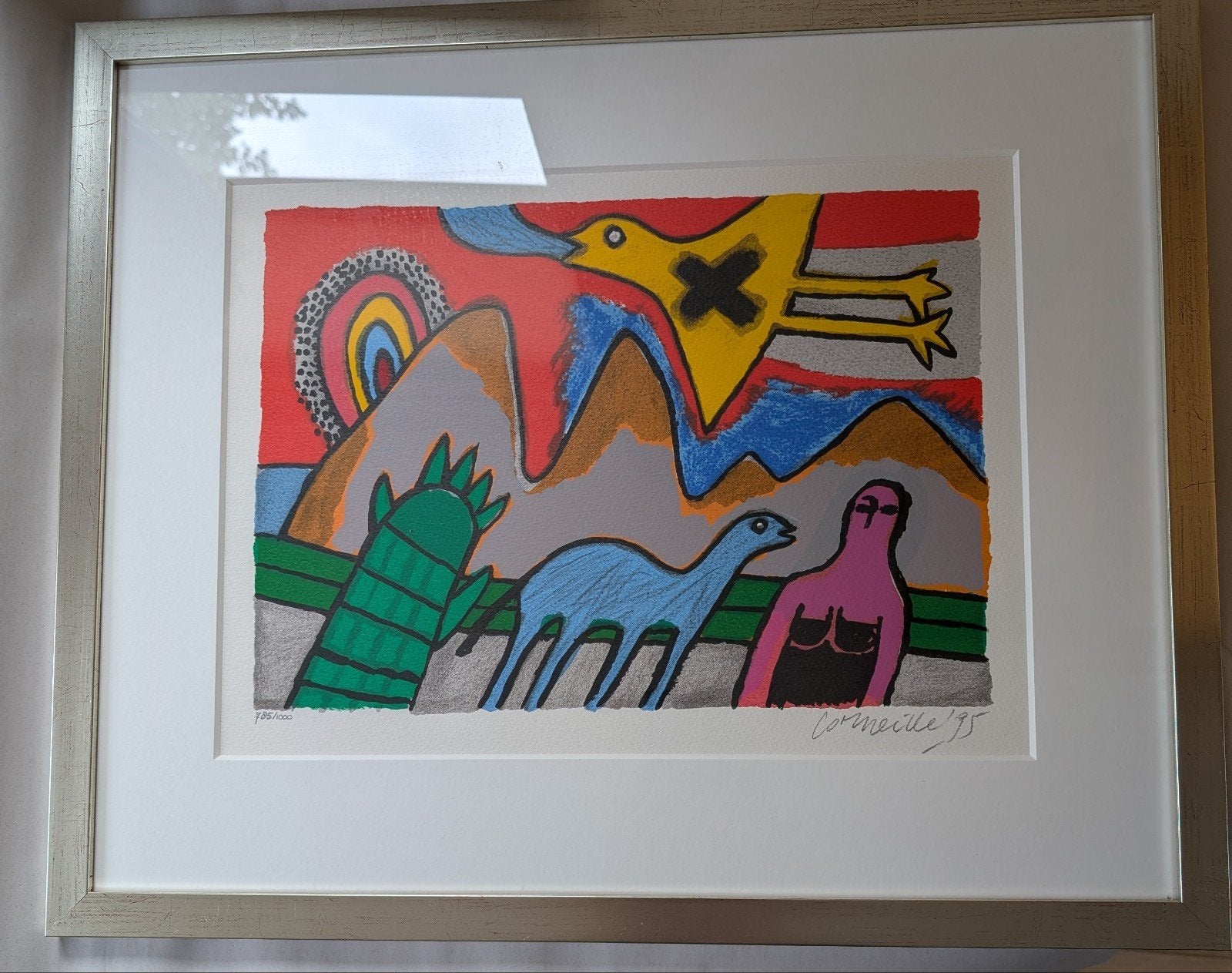 Corneille '95 - Abstracte Zeefdruk met Dieren en Figuren, Ophalen
