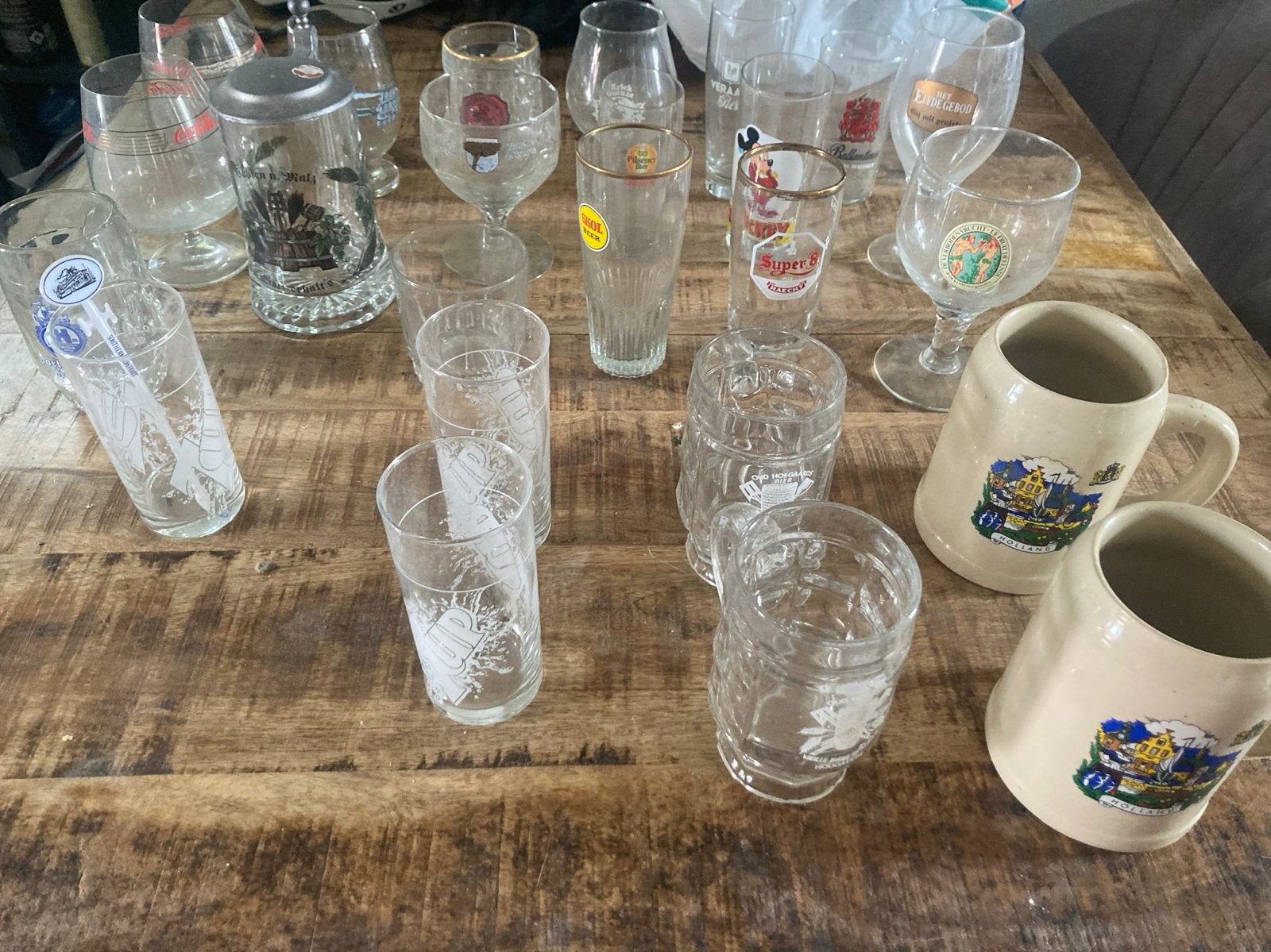 Verzameling van 26 diverse glazen (bier, Coca-Cola, Disney), Ophalen of Verzenden, Gebruikt