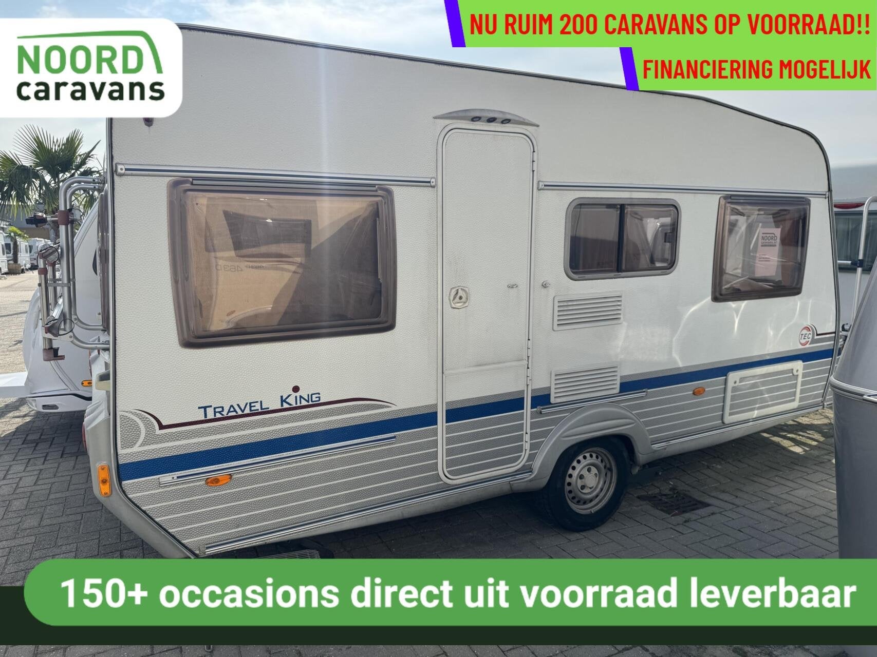 Tec Travel King 450 MOVER + VOORTENT + VASTBED, Caravans en Kamperen, T.E.C., Bedrijf, 750 - 1000 kg, 6 tot 7 meter