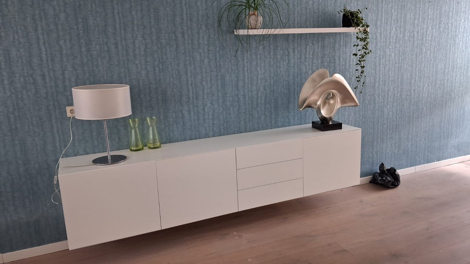 Pastoe zwevend dressoir met bijpassende plank, Ophalen, Overige materialen, Gebruikt, 200 cm of meer