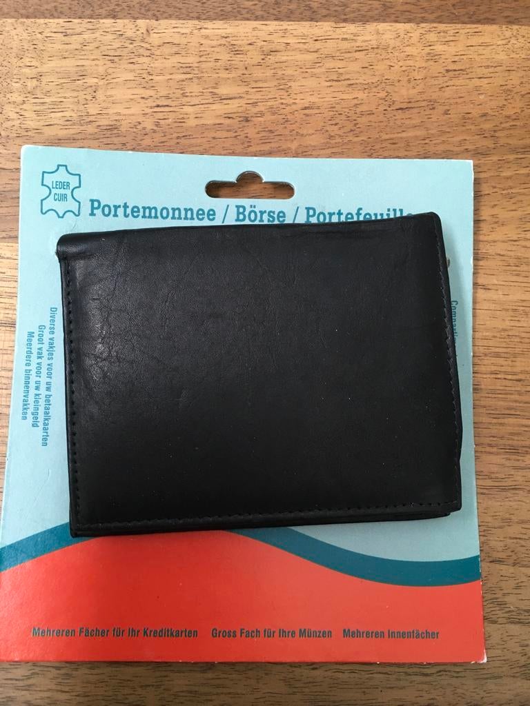 Mag voor de helft! Lederen portemonnee, zwart, nieuw, Sieraden, Tassen en Uiterlijk, Portemonnees, Overige merken, Zwart, Nieuw