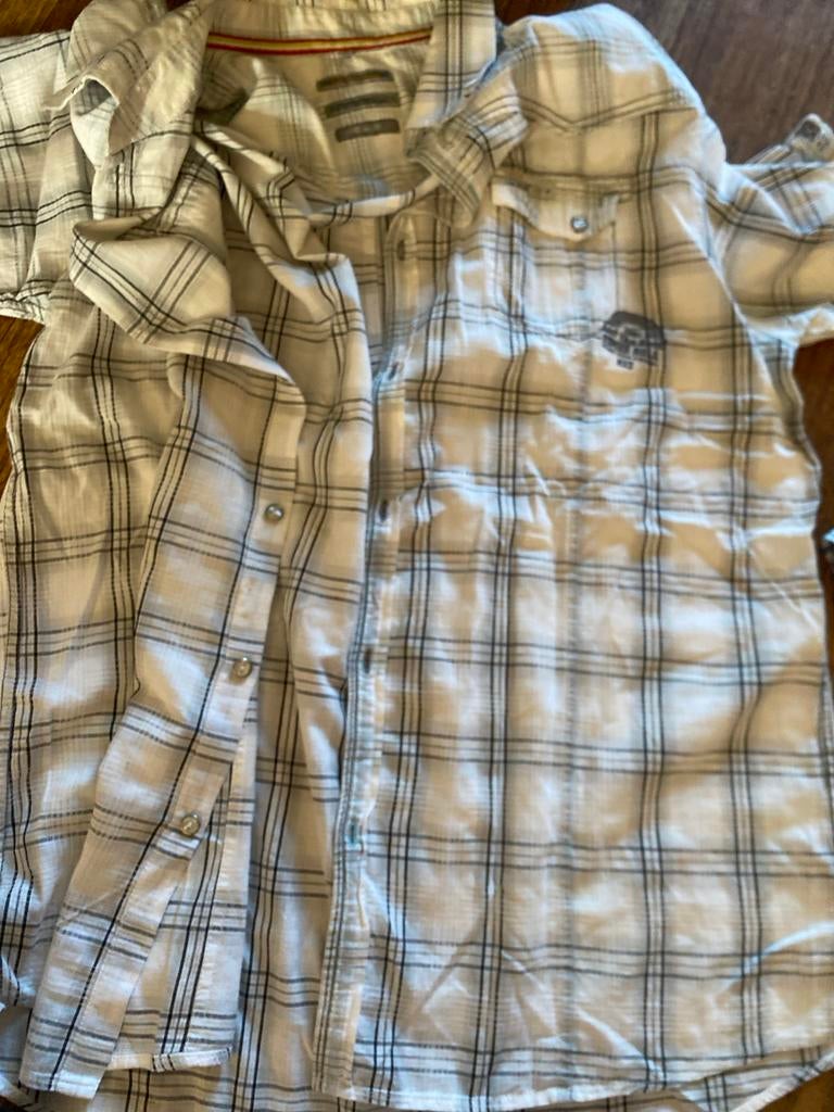 Stijlvol geruit overhemd van D'S Damat - Maat XL, Ophalen of Verzenden, Zo goed als nieuw, Wit, Halswijdte 43/44 (XL)