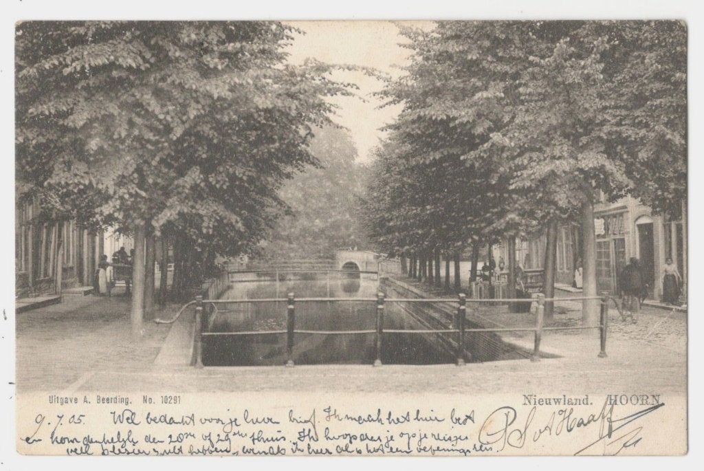Vervoer-Hoorn-35   Nieuwland- Met P, Verzenden, Voor 1920, Gelopen, Noord-Holland