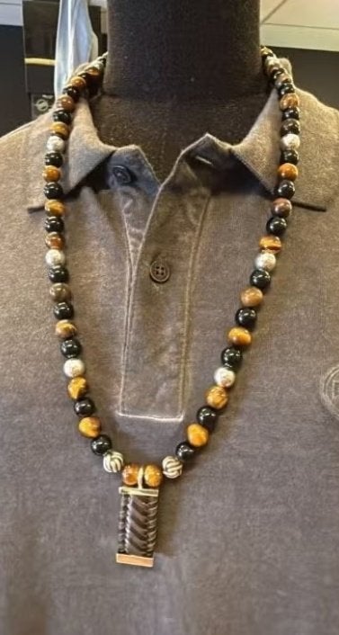 BUDDHA TO BUDDHA KETTING 188 SPIRIT BEAD MIX ZWART € 649,00, Ophalen of Verzenden, Nieuw, Bruin, Zilver