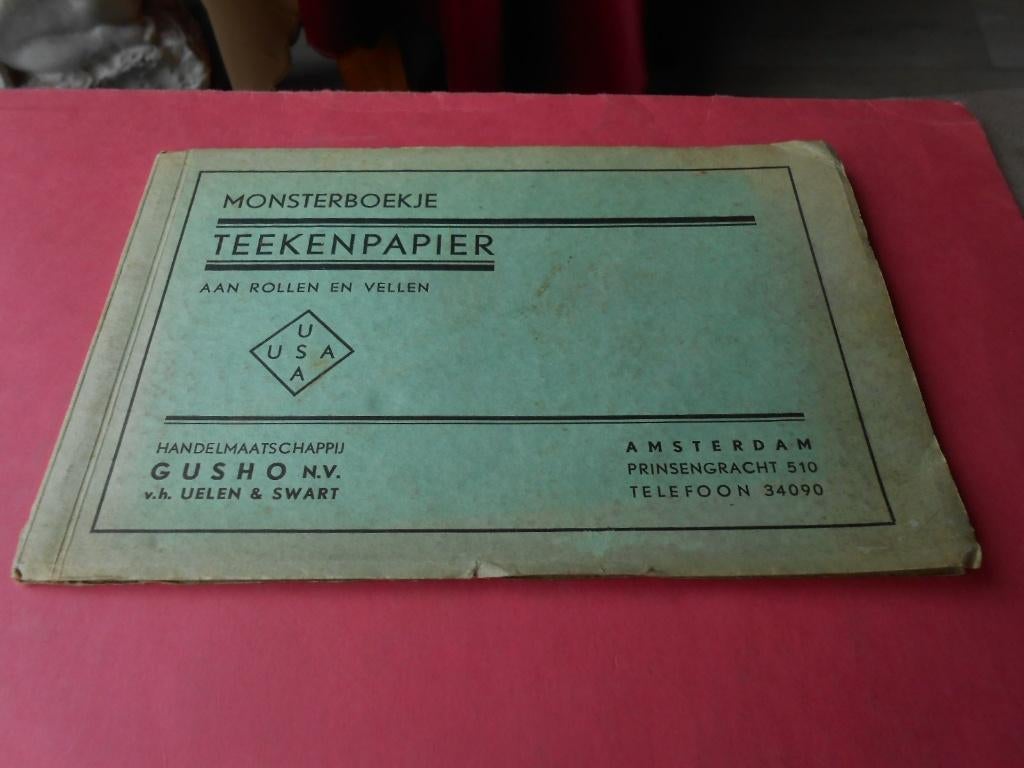 TEEKENPAPIER  M0NSTERBOEKJE  aan rollen en vellen, Ophalen of Verzenden, Gebruikt