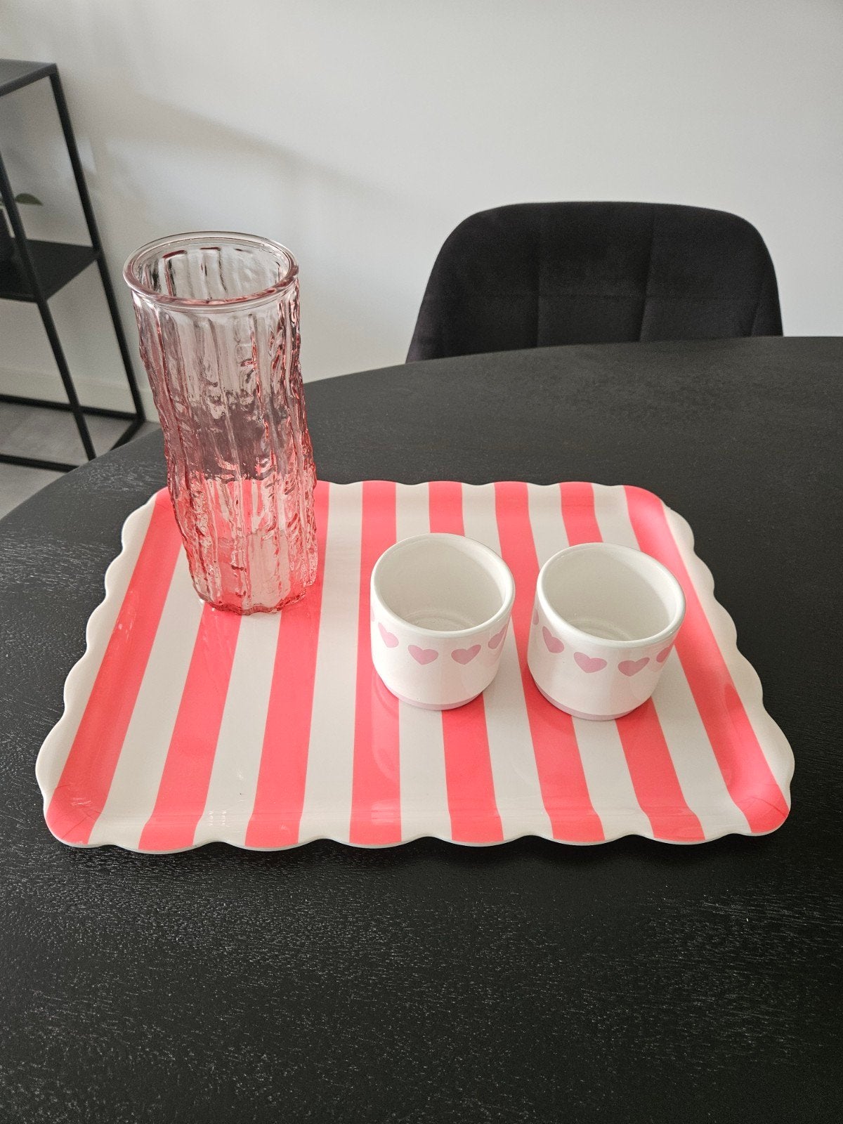 decoratie set roze wit dienblad vaas, Huis en Inrichting, Ophalen of Verzenden, Nieuw