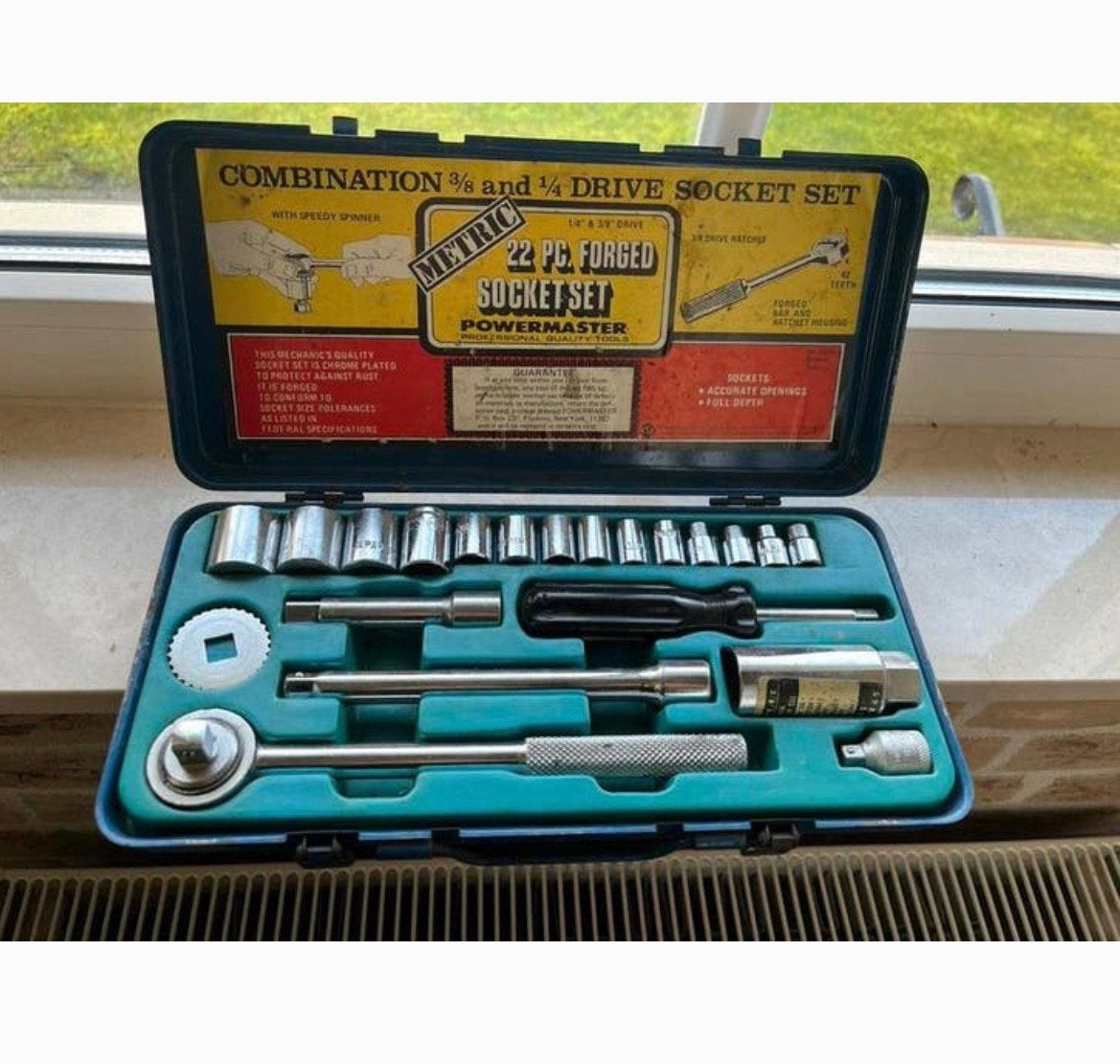 Vintage/oud Powermaster Professional Quality Tools doppenset, Ophalen of Verzenden, Gevuld, Gebruikt