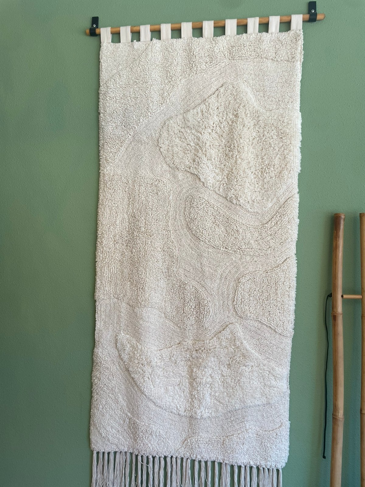 Wandkleed, 100 tot 150 cm, Beige, Zo goed als nieuw, Rechthoekig