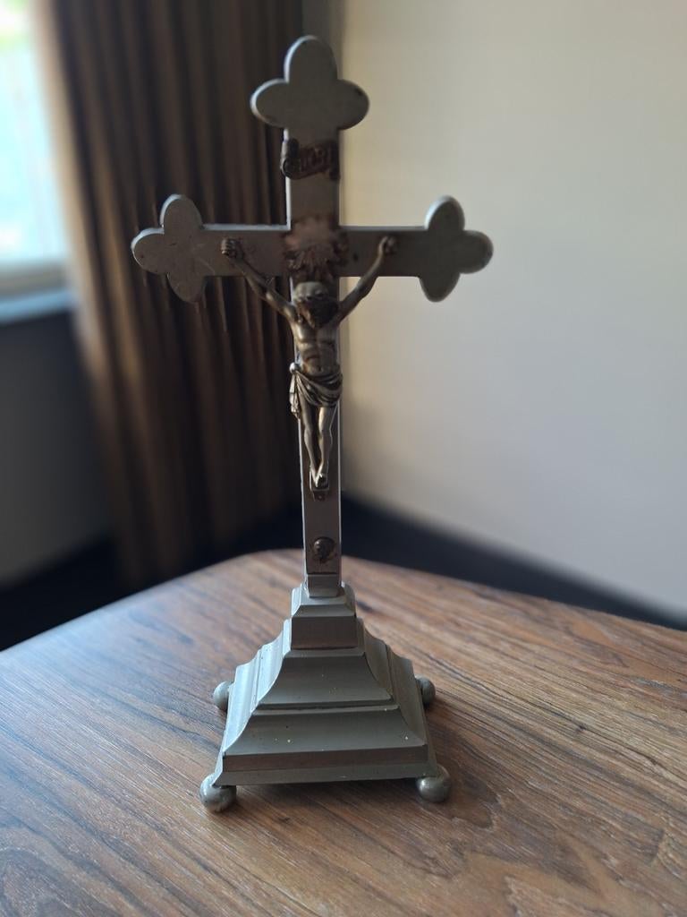 Metalen Kruisbeeld - 37cm Hoog, Ophalen of Verzenden