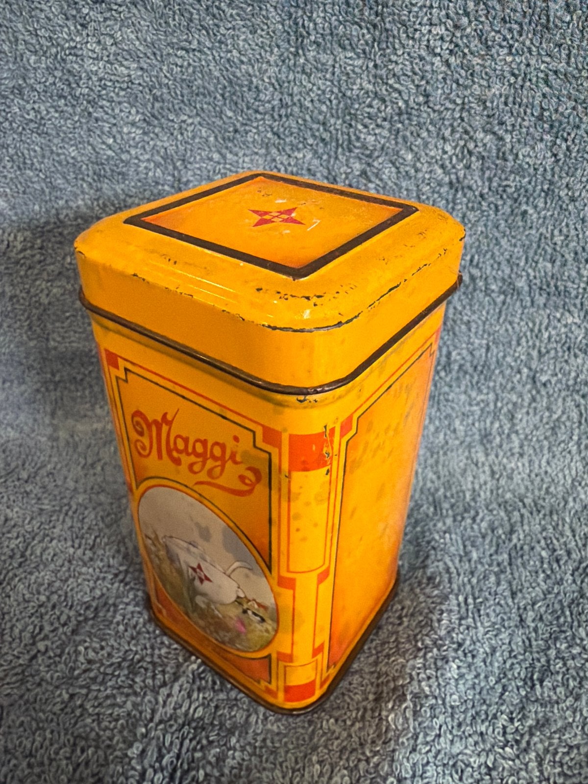 Vintage Maggi Blik - Geel met Rode Ster, Verzamelen, Ophalen of Verzenden