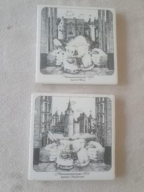 2x Stella Artois 1975 kasteel Muiderslot  Horn Mosa, Ophalen