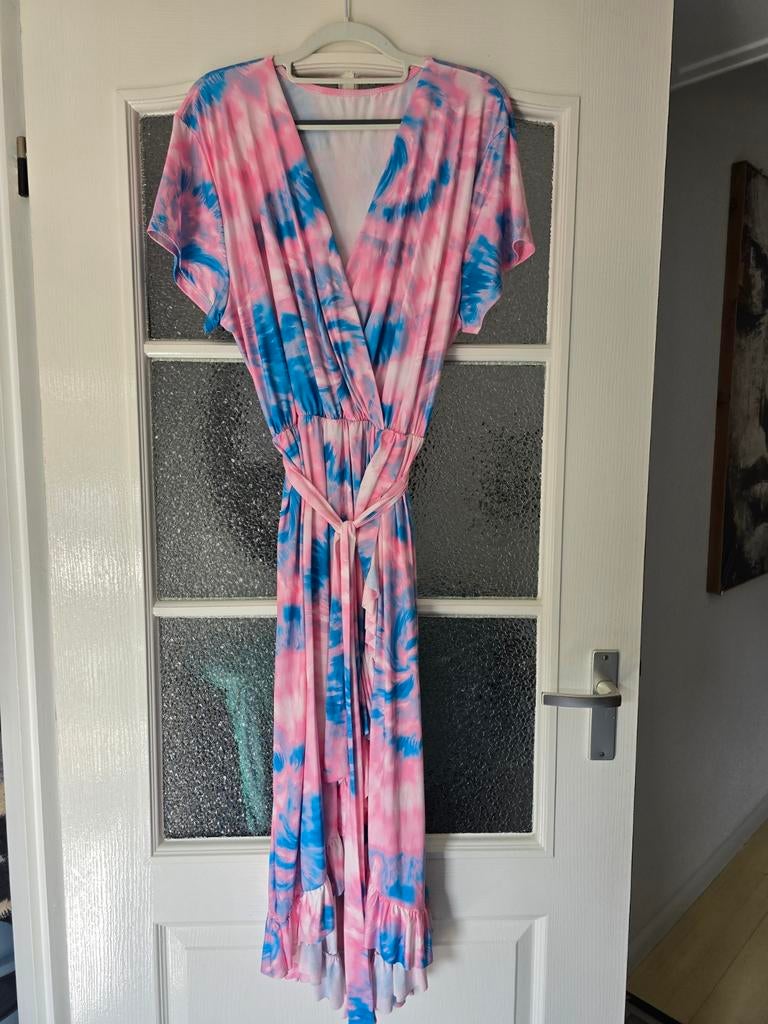 Nieuw jurk roze blauw 40 42 44, Kleding | Dames, Jurken, Blauw, Maat 42/44 (L), Nieuw, Ophalen of Verzenden