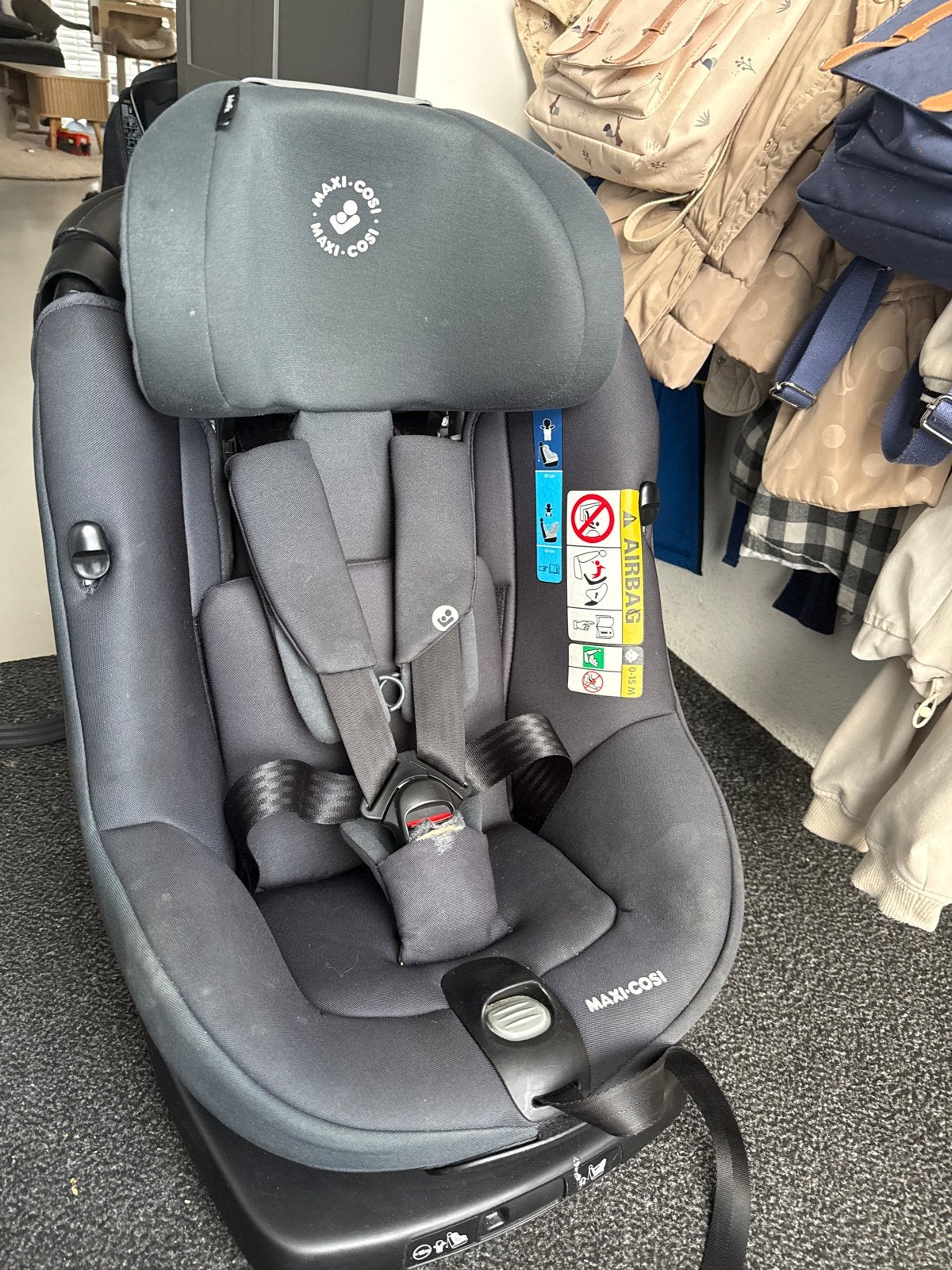Maxi Cosi Axissfix 360 graden draaibare autostoel, Ophalen, Gebruikt, 0 t/m 18 kg, Verstelbare rugleuning