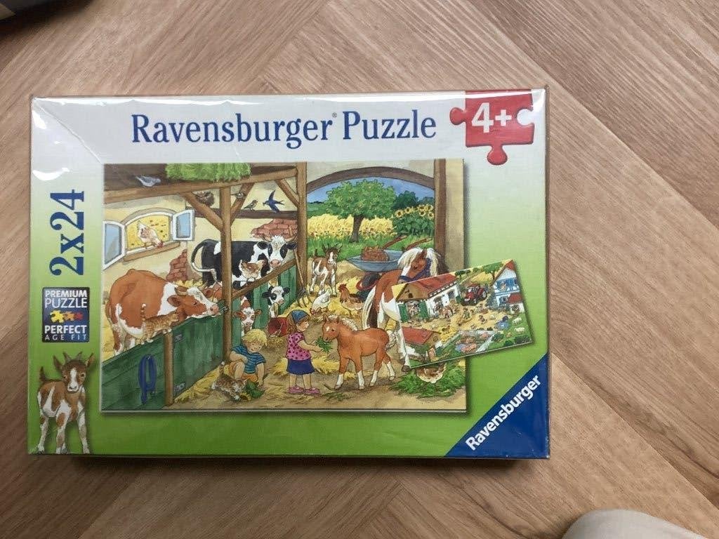 Ravensburger puzzel 2x24 stukjes boerderij, Ophalen, 10 tot 50 stukjes, Gebruikt, 4 tot 6 jaar