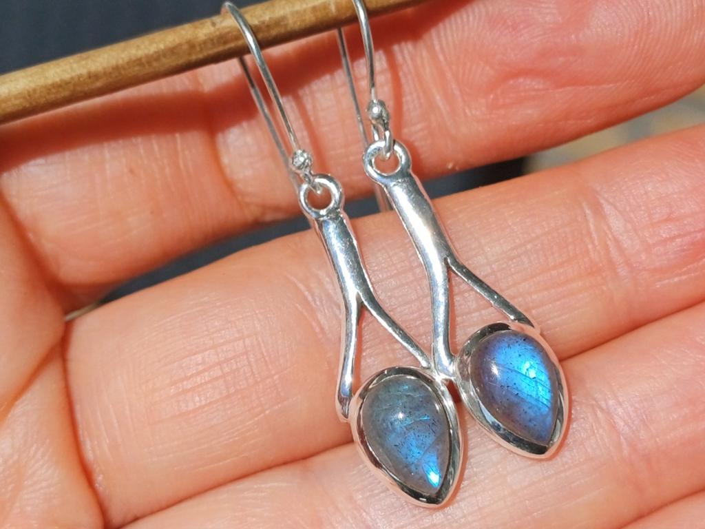 Vanoli 925 zilveren oorbellen met labradoriet, Sieraden, Tassen en Uiterlijk, Oorbellen, Daiva1973@hotmail.com, Hangers, Vanoli