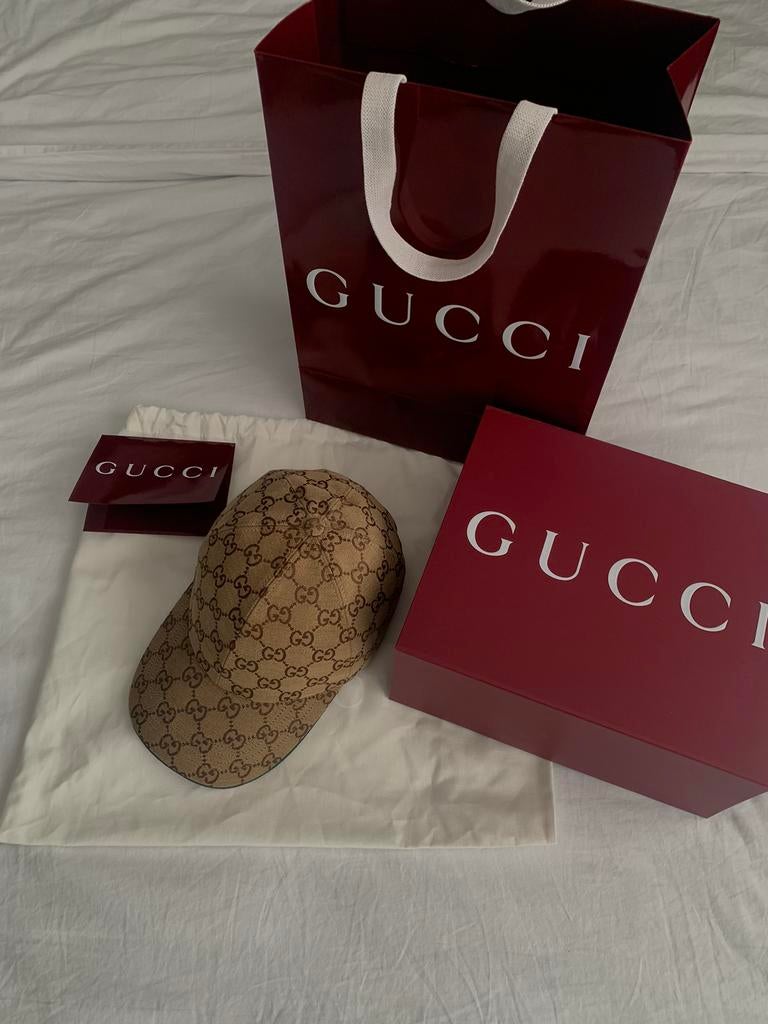 Gucci GG Canvas Cap, Ophalen, Zo goed als nieuw, 57 cm (M, 7⅛ inch) of minder, Pet