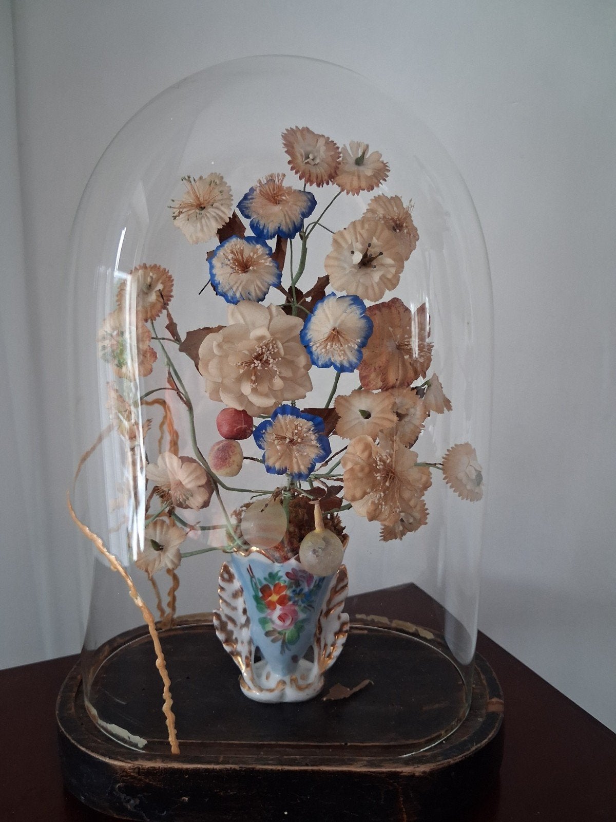 Antieke bloemenstolp,kintsugi restauratie glas, Huis en Inrichting, Woonaccessoires | Stolpen, Ophalen