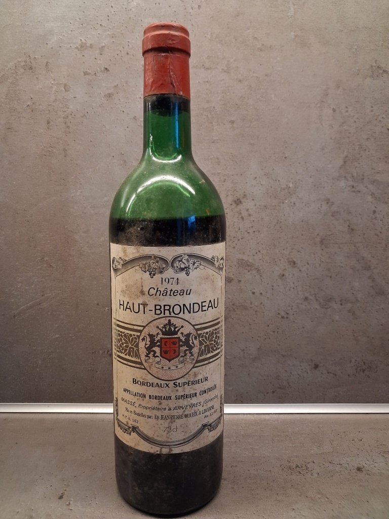 Château Haut-Brondeau (Jean-Pierre Moueix) - 1974, Verzamelen, Frankrijk, Ophalen of Verzenden, Zo goed als nieuw, Rode wijn