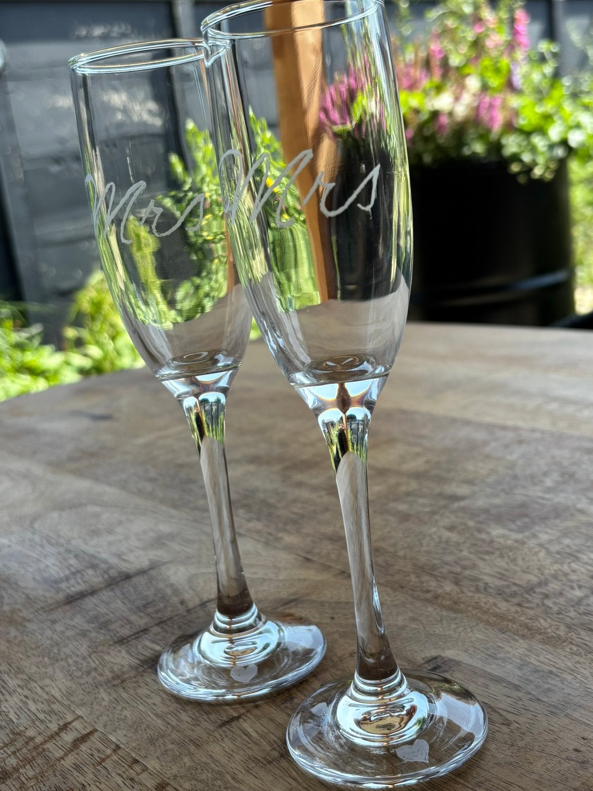 Mrs&Mrs champagneglazen!, Ophalen of Verzenden, Nieuw, Feestartikel
