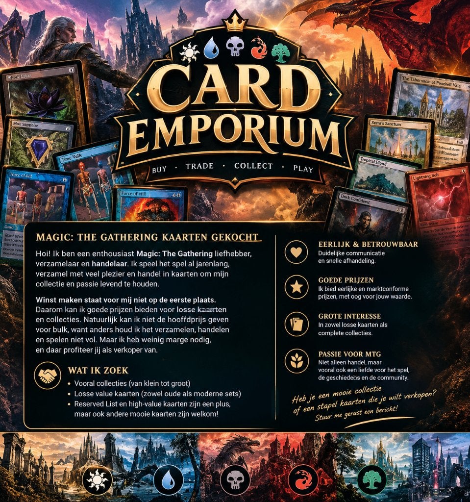 Ik koop Magic The Gathering kaarten & collecties!, Ophalen of Verzenden, Gebruikt, Overige typen