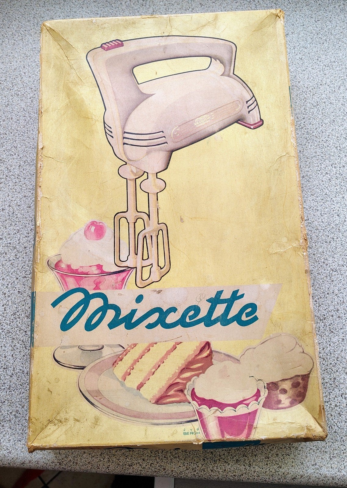 Vintage Mixer Mixette 1962 met Deeghaken en Passeerstaaf, Ophalen of Verzenden