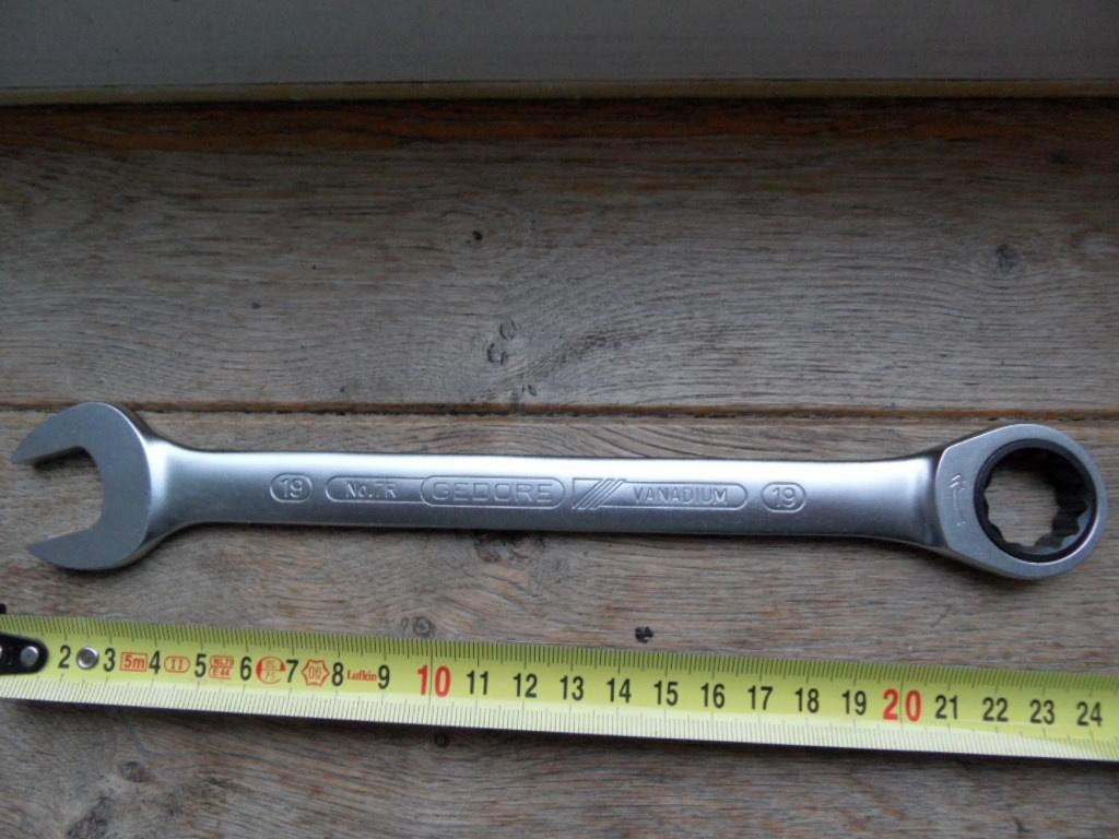 Gedore No 7R ringratelsteeksleutel 19, Ophalen of Verzenden, Zo goed als nieuw
