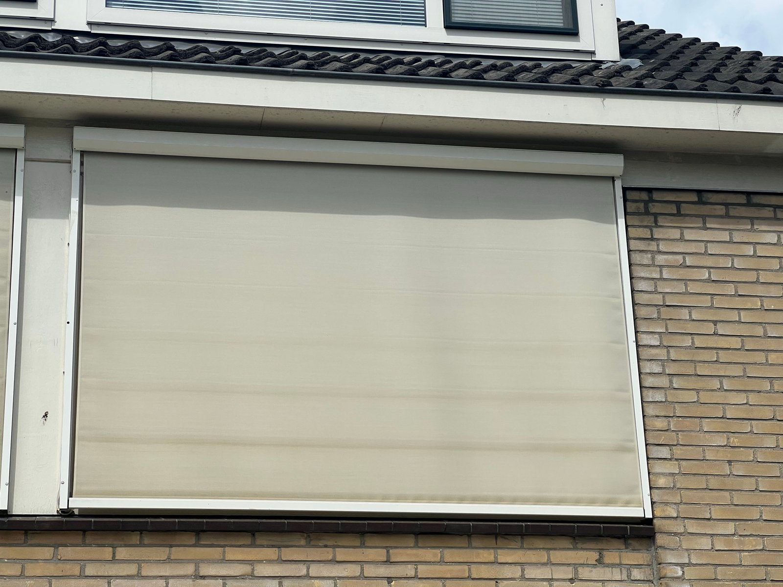 Screen Crème beige,  werkende motor. Zie tekst!, Ophalen, Gebruikt, Elektrisch, 150 tot 300 cm