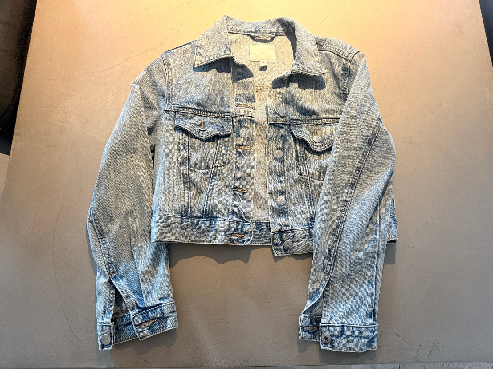 H&M spijkerjasje maat XS, Ophalen of Verzenden, Zo goed als nieuw, Maat 34 (XS) of kleiner, Blauw