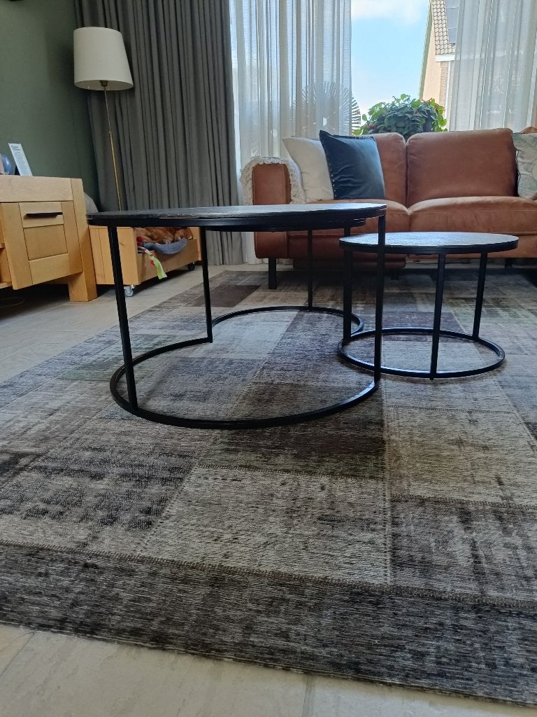 Industriële ronde salontafels van metaal 3 st direkt afhalen, Ophalen, Gebruikt, 50 tot 100 cm, Rond