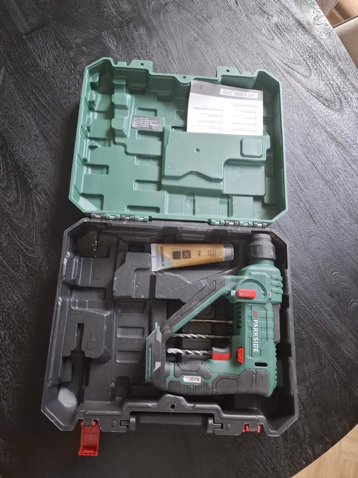 Parkside X20V Team Boorhamer in koffer, Boor- en/of Breekhamer, Ophalen of Verzenden, Klopboormechanisme, Gebruikt