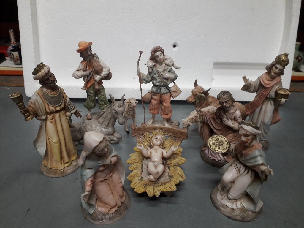 OUDE KERSTSTAL FIGUREN & DIEREN I.G.ST hoog 15 cm voor 20 E, Ophalen of Verzenden, Gebruikt