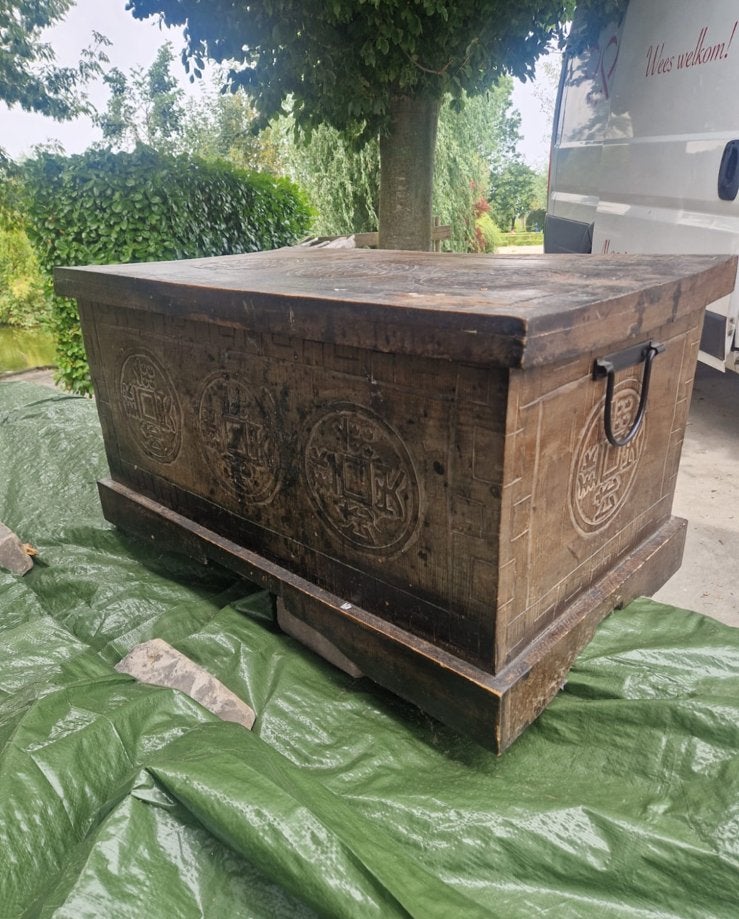 Grote houten (deken) kist, Huis en Inrichting, Woonaccessoires | Kisten, Ophalen, Gebruikt, 50 tot 100 cm, 75 tot 100 cm