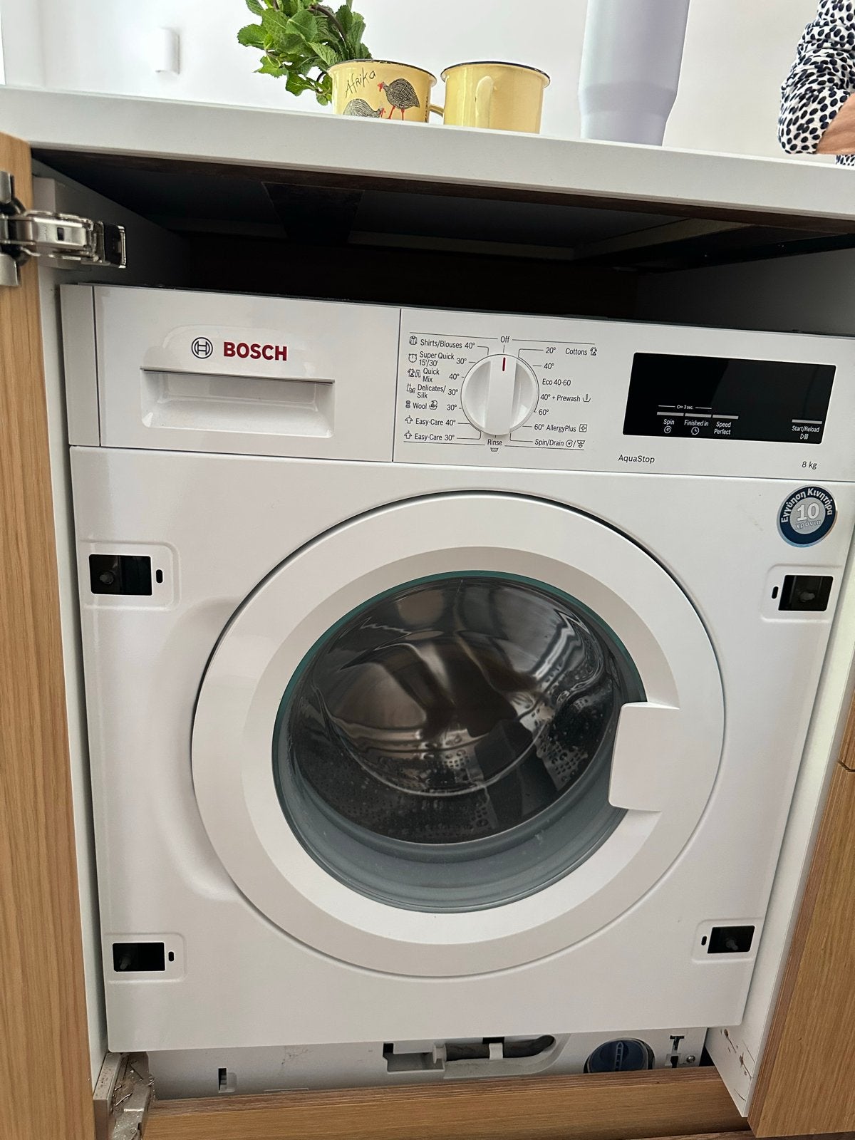 Bosch Wasmachine - 8 kg - Inbouw - AquaStop, Witgoed en Apparatuur, Wasmachines, Zo goed als nieuw, Voorlader, 8 tot 10 kg, 85 tot 90 cm