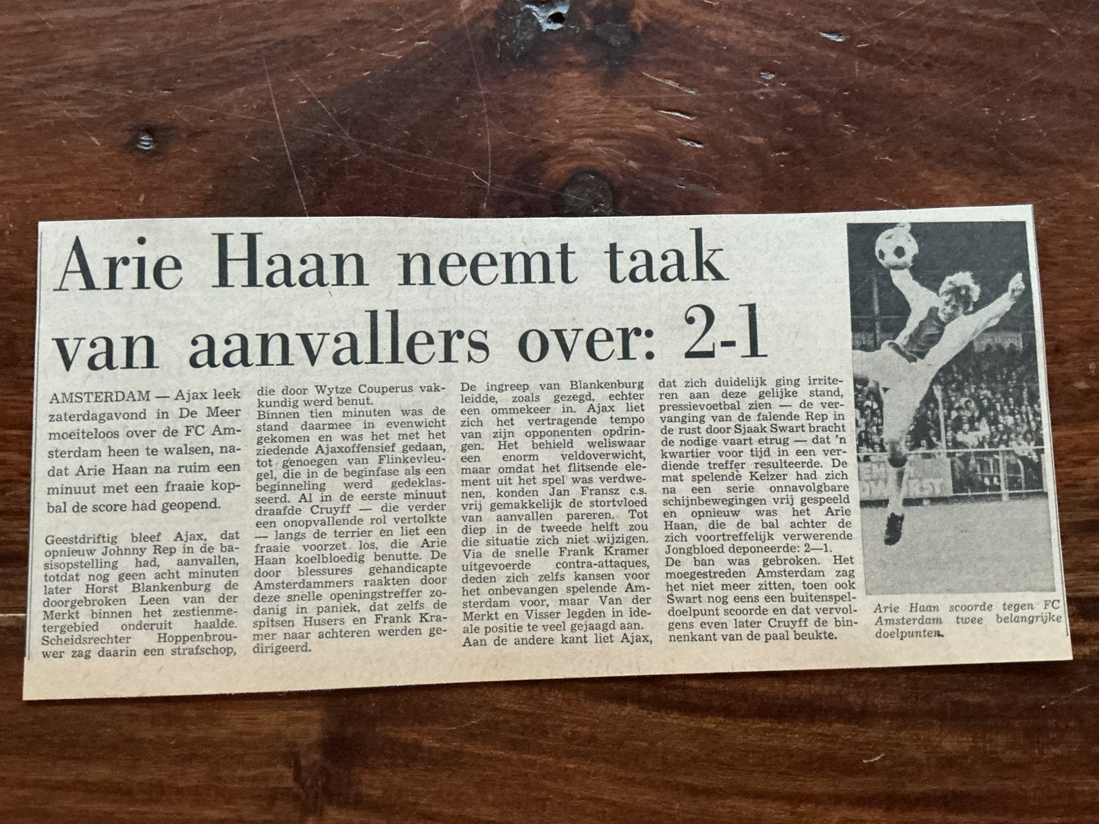 Voetbal krantenartikel Ajax FC Amsterdam januari 1973, Verzamelen, Ophalen of Verzenden, Knipsel(s)