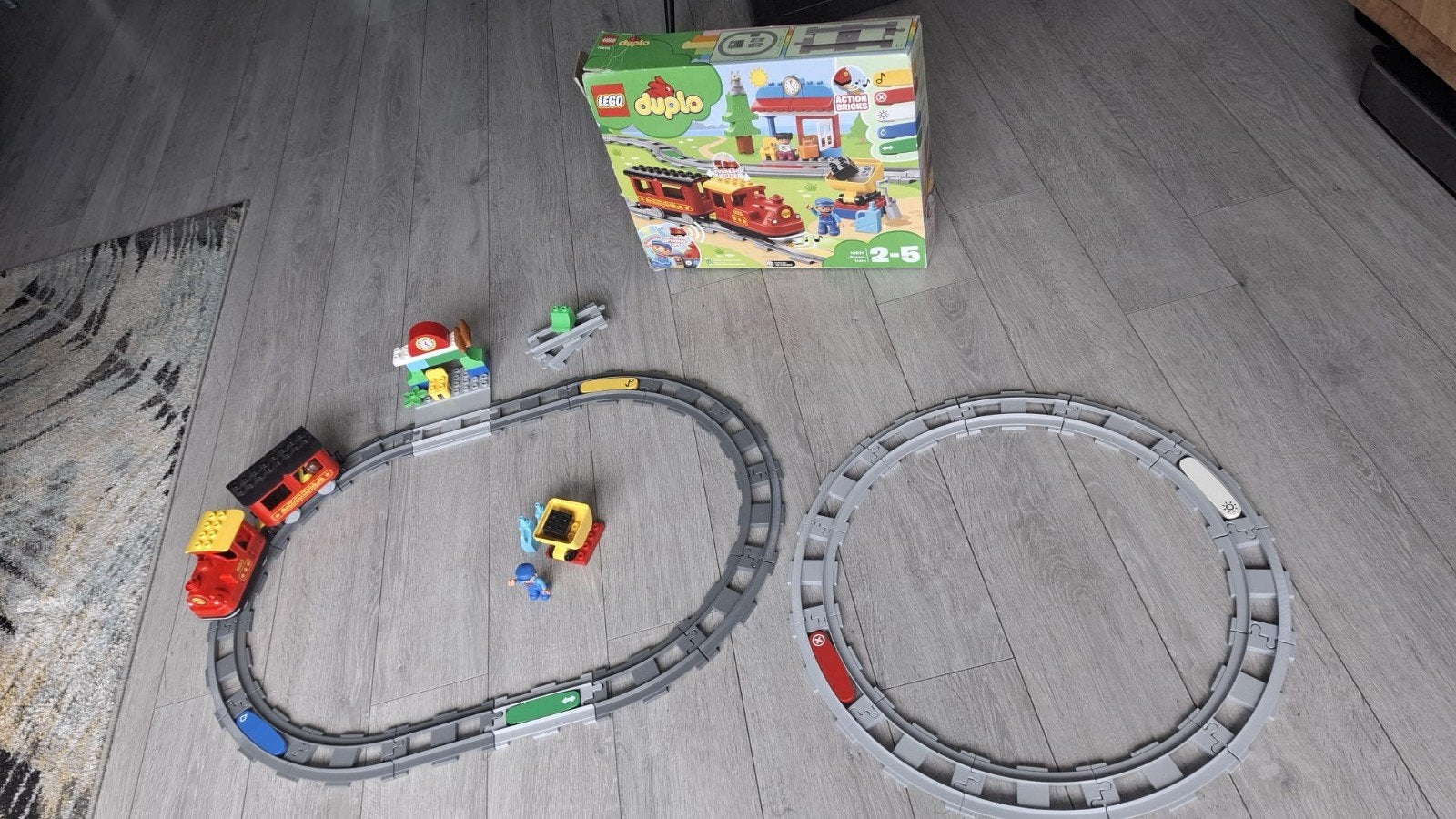 Lego Duplo Trein 10874 met extra rails en doos, Ophalen, Overige thema's, Inclusief doos, Zo goed als nieuw
