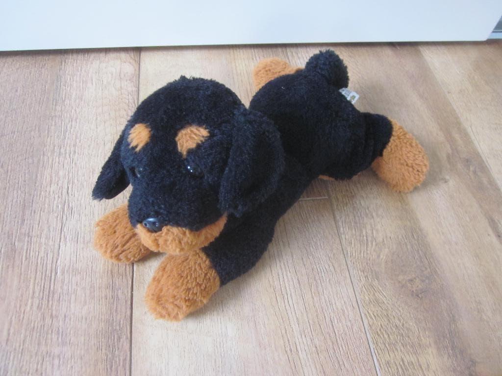 Eddy Toys A.I.& E. zwart-bruin zacht pluche hond Rottweiler, Overige merken, Overige karakters, Middelgroot (20 tot 80 cm), Meerkleurig