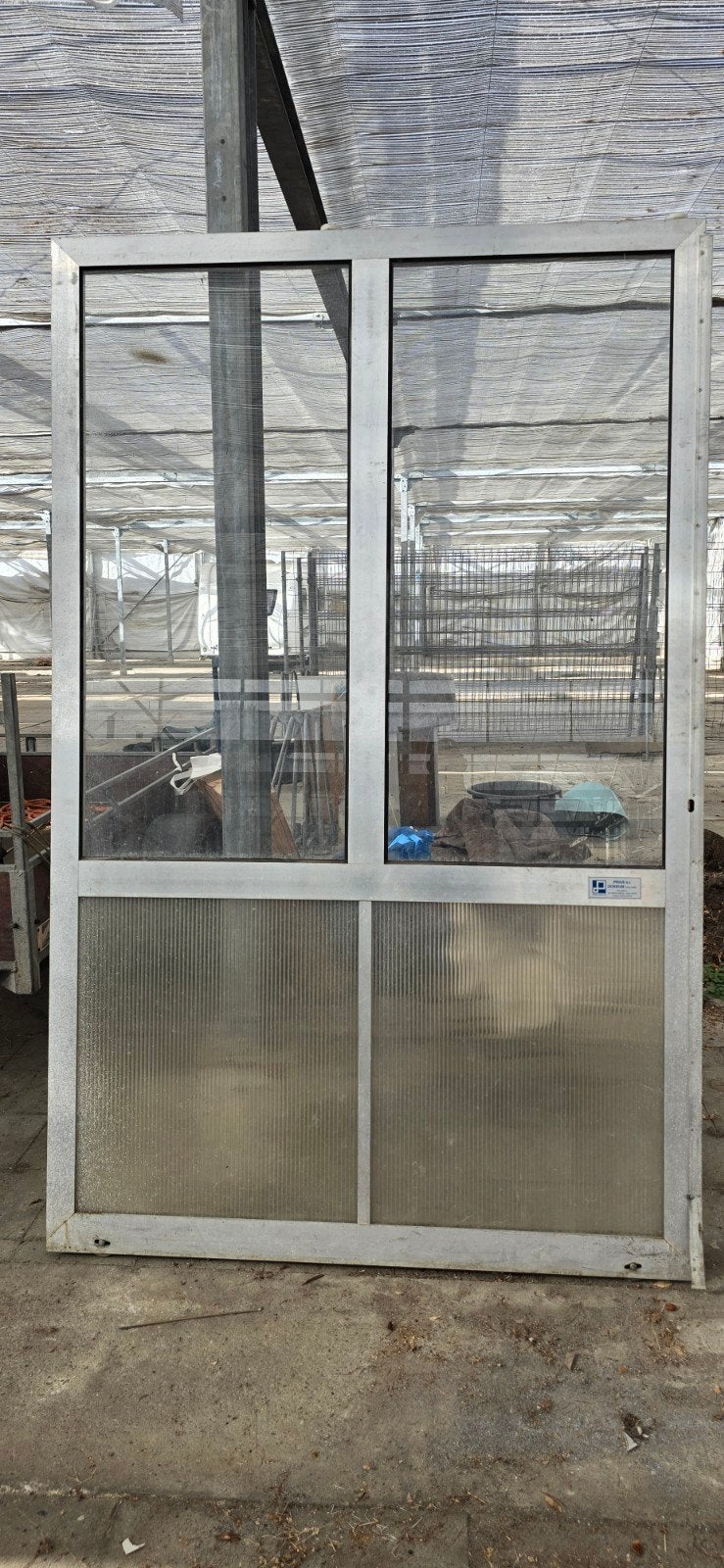 Aluminium Schuifdeur 1.50m breed x 2.37m hoog, Ophalen, Gebruikt, Buitendeur, Schuifdeur