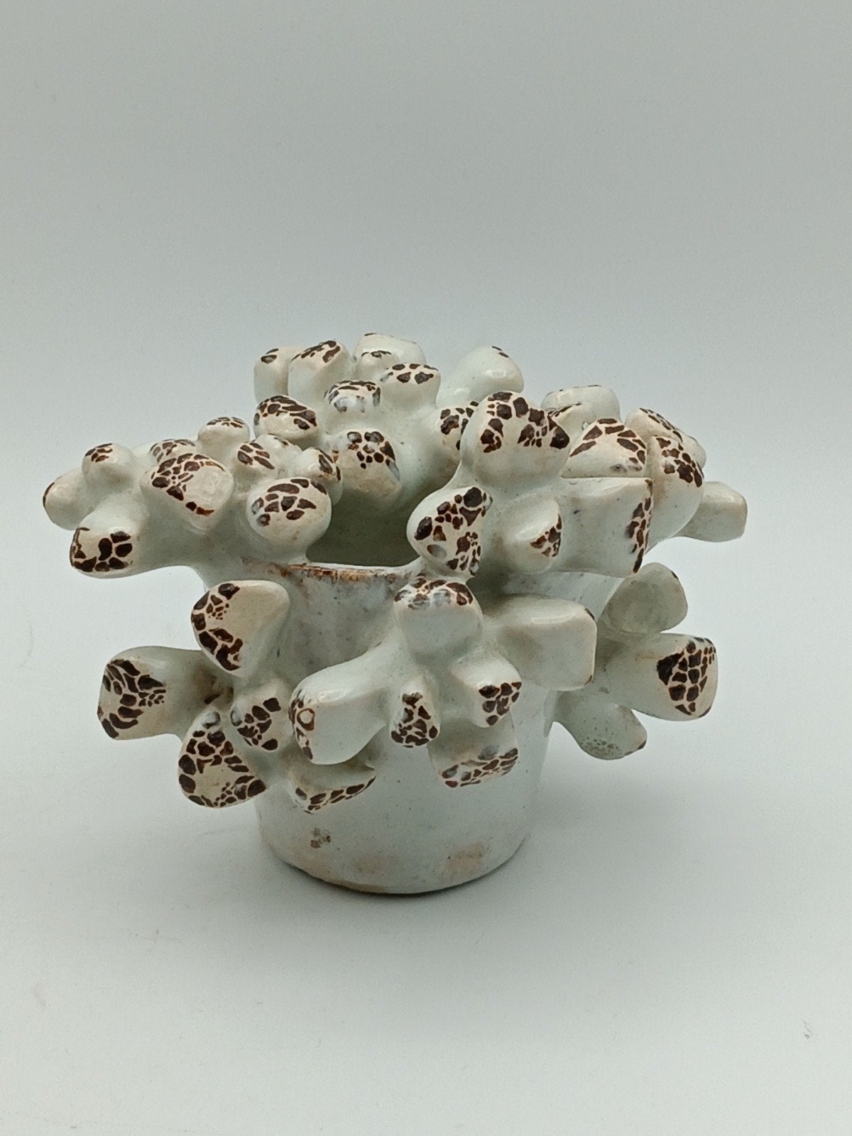 Keramiek Des Pots Bloempotje "Zee Koraal" 10,5cmh, Ophalen of Verzenden, Zo goed als nieuw, Handgemaakt