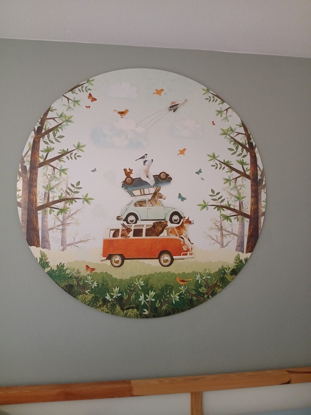 Pimpelmees Print op Dibond met extra bevestigingsmateriaal, Huis en Inrichting, Ophalen, 75 tot 100 cm, 75 – 100, Print