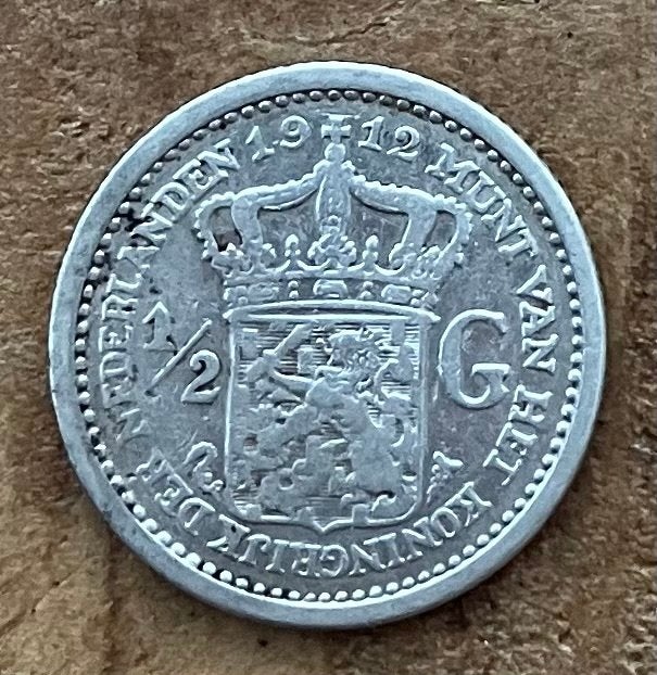 halve gulden 1912 Wilhelmina, Ophalen, ½ gulden, Zilver, Koningin Wilhelmina