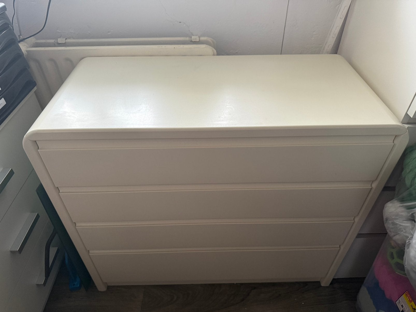 Witte ladekast 4 lades - zware kwaliteit, Ophalen, Gebruikt, 50 tot 100 cm, 3 of 4 laden