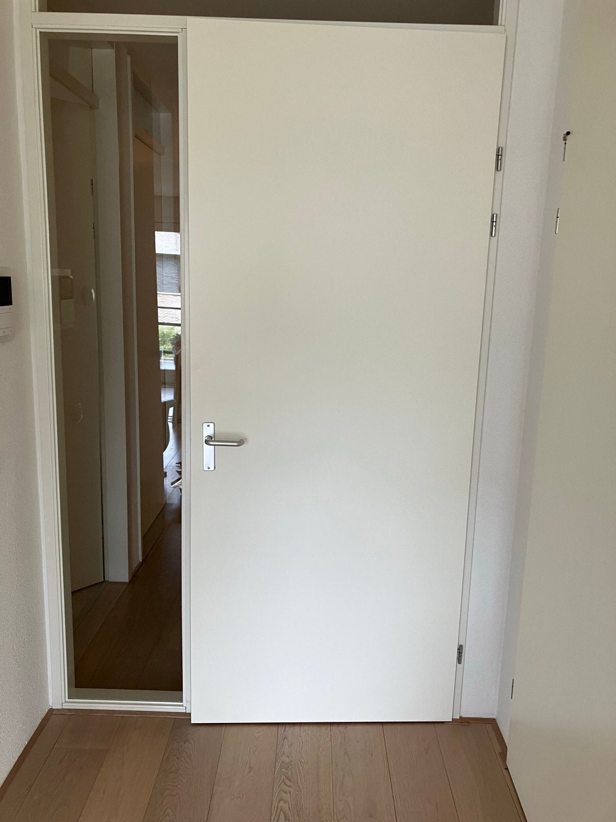 Witte opdekdeur. 232x95, Ophalen, Gebruikt, 80 tot 100 cm, 215 cm of meer