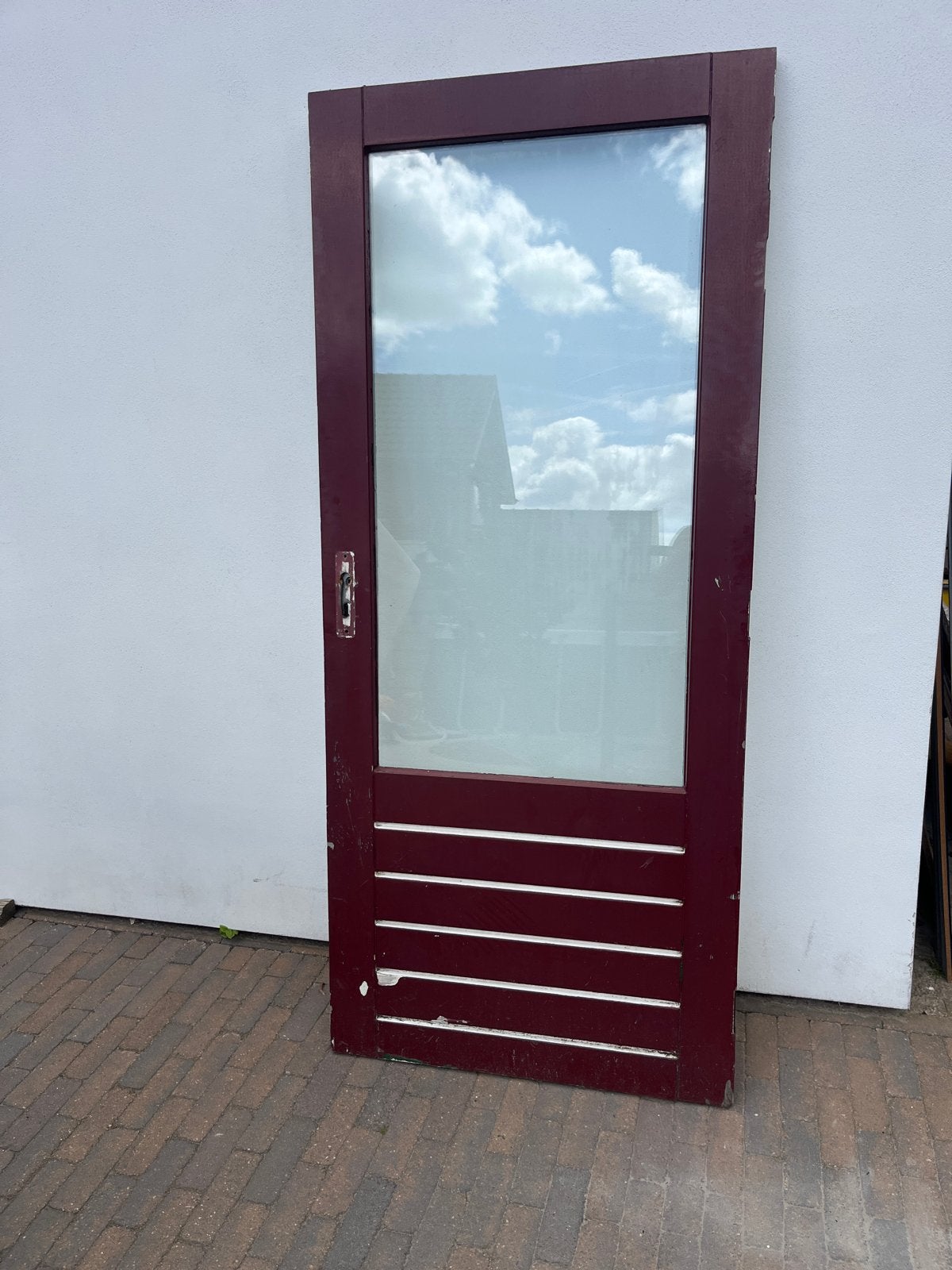 Buitendeur met glas, Ophalen, Gebruikt, 80 tot 100 cm, 215 cm of meer