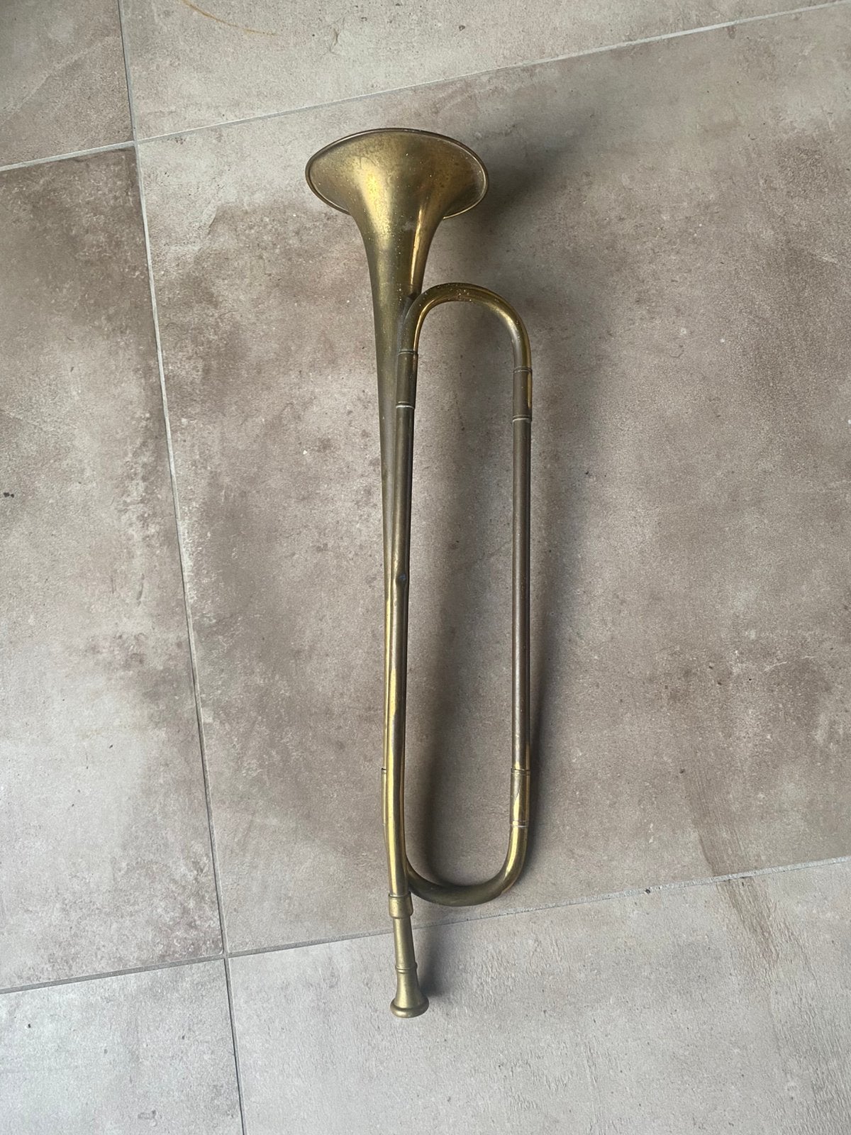 Vintage Koperen Signaaltrompet - 53cm Lang, Muziek en Instrumenten, Blaasinstrumenten | Trompetten, Gebruikt, Overige typen, Ophalen of Verzenden