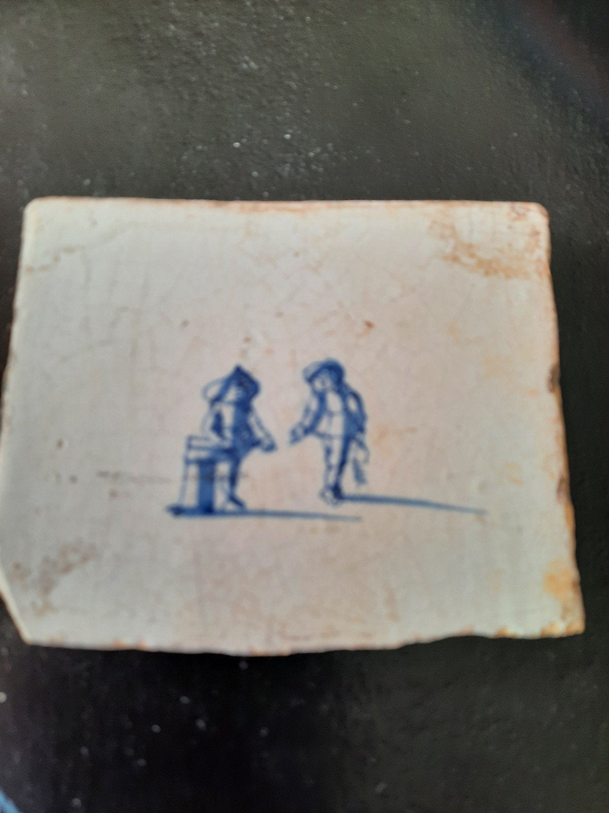 Antieke Delfts Blauwe Tegel 17e Eeuw - Uniek Stuk, Antiek en Kunst, Antiek | Wandborden en Tegels, Ophalen of Verzenden