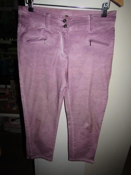 F1977 Jensen 38 broek lila paars dun ritsjes stretch dyed, Kleding | Dames, Maat 38/40 (M), Jensen, Verzenden, Paars