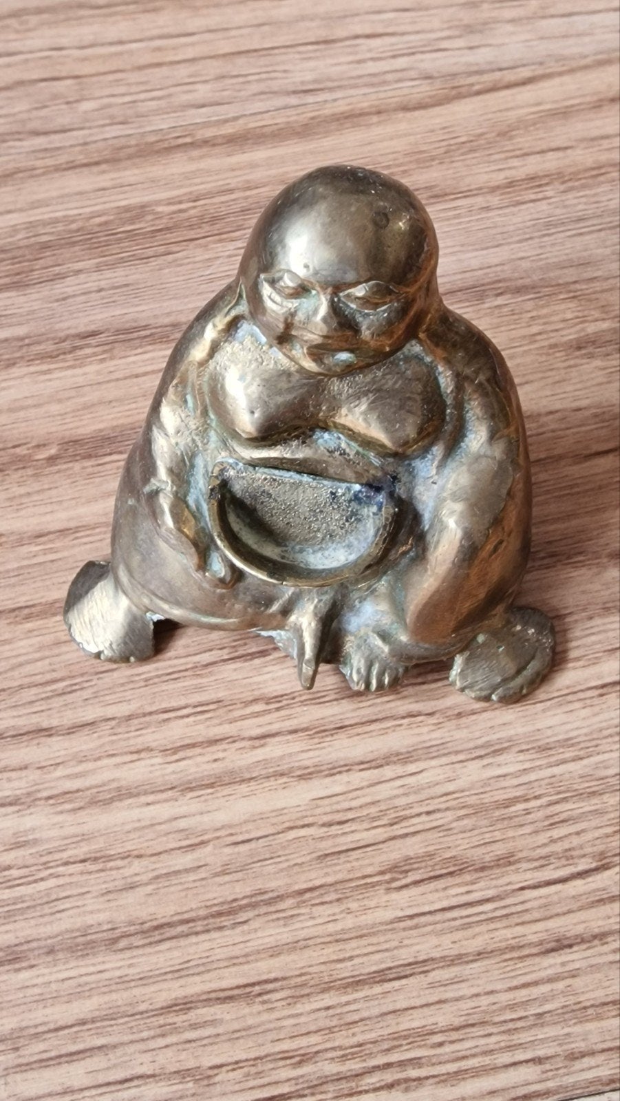 Vintage Messing Boeddha Beeldje - Lachende Boeddha, Ophalen of Verzenden, Gebruikt