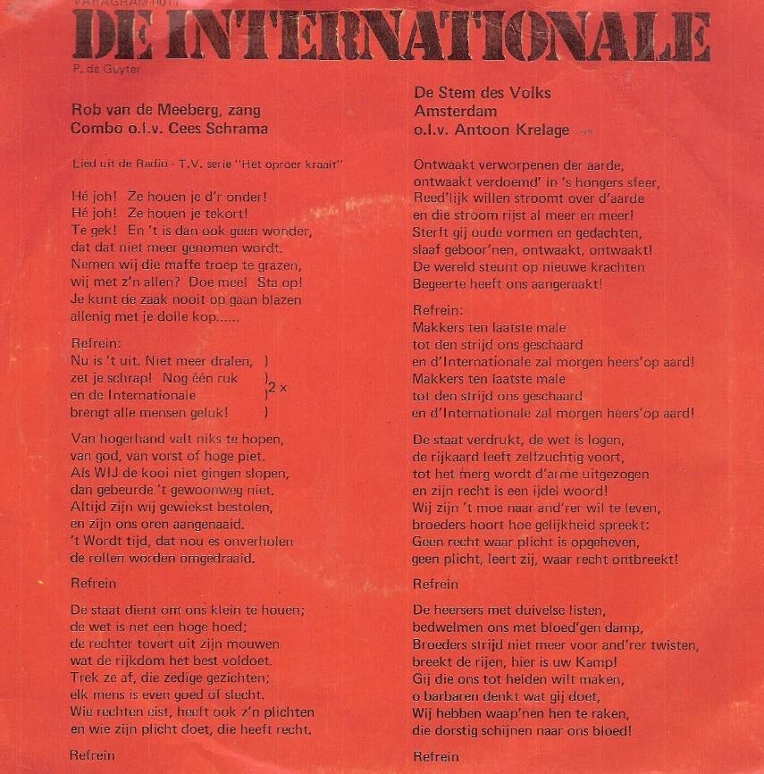 De Internationale - Stem Des Volks -socialisme strijdlied, Boeken, Ophalen, Gelezen, Politiek en Staatkunde, Nederland