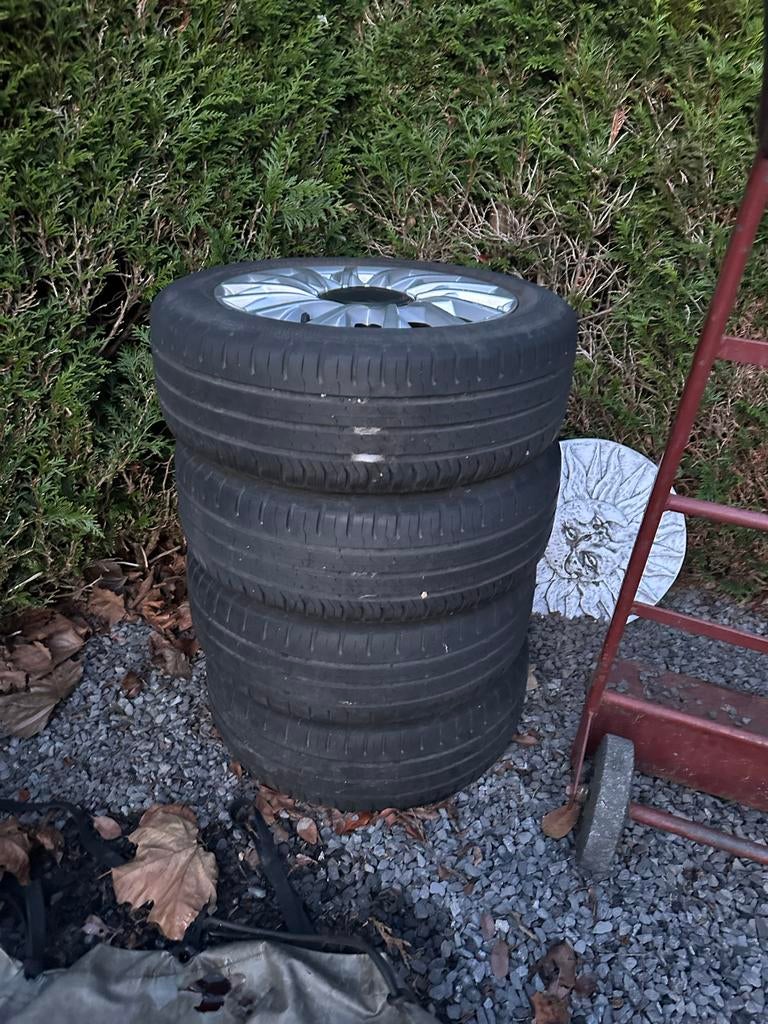 4 Zomerbanden met velgen voor Fiat 500 - 15 inch, Auto-onderdelen, Banden en Velgen, Ophalen, Gebruikt, 15 inch, Banden en Velgen