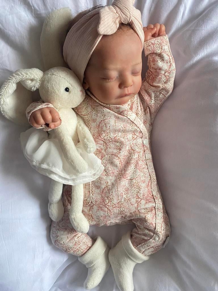 Reborn pop kitje Kai incl. certificaat, Verzamelen, Poppen, Zo goed als nieuw, Babypop, Levensecht of Reborn, Ophalen of Verzenden